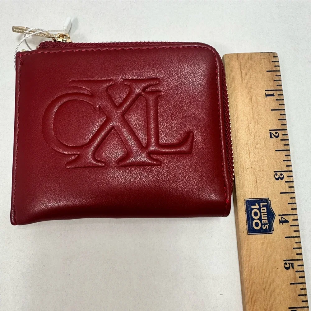CXL by‎ Christian Lacroix Red Python Smooth Zip Around Wallet New